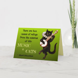 Cute Musical Cat Two Means of Refuge Schweitzer Card