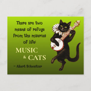 Cute Musical Cat Two Means of Refuge Schweitzer Postcard