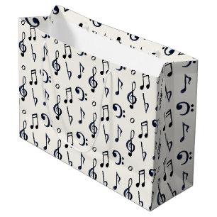 Cute Musical Notes Pattern Large Gift Bag