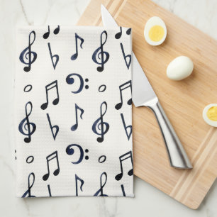  Cute Musical Notes Pattern Tea Towel
