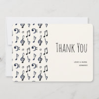 Cute Musical Notes Pattern Thank You