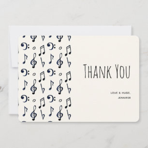 Cute Musical Notes Pattern Thank You