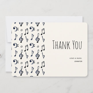 Cute Musical Notes Pattern Thank You