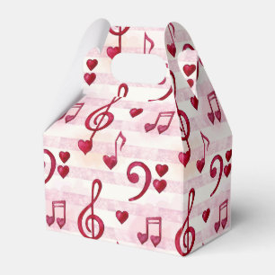 cute musical notes tiled pattern party favour box