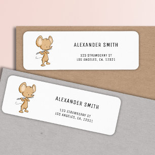 Cute Musician Mouse Playing Flute