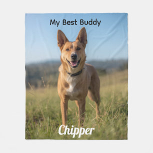 Cute My Best Buddy Cattle Dog Personalized Fleece Blanket