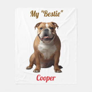 Cute "My Bestie" Personalised Bulldog Blanket