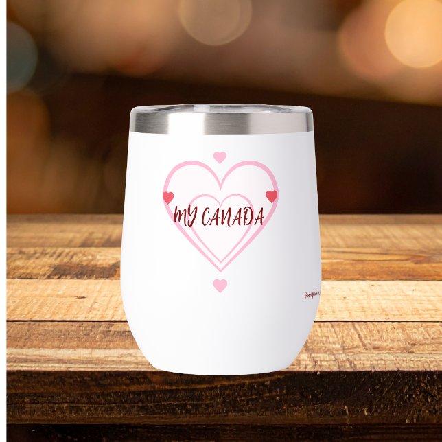 Cute 'My Canada ''Reds and Pinks Personalise (Elegant Design, personalize with a few meaningful words.)