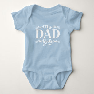 Cute my Dad rocks baby boy word art Bodysuit