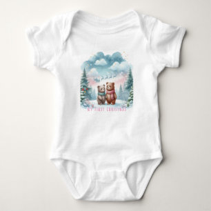  Cute My First Christmas and Bears Baby Bodysuit