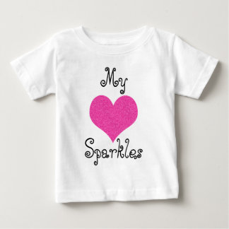 cute my heart sparkles baby tshirt