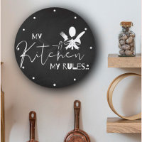 Cute MY KITCHEN MY RULES Black White Typography