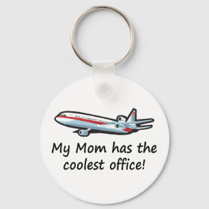 Cute My Mum's Aeroplane Office Key Ring