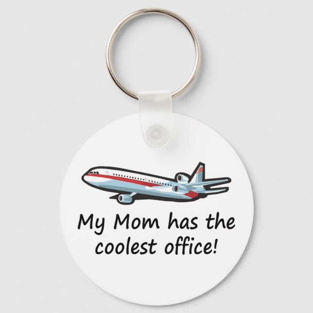 Cute My Mum's Aeroplane Office Key Ring (Front)