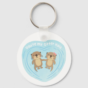 Cute My Otter Half Pun Love Humour Magnet Key Ring