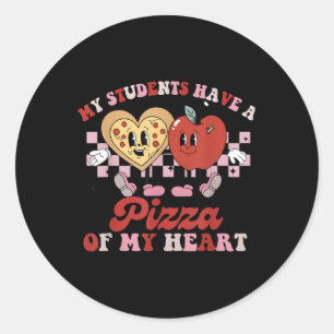 Cute My Students Have A Pizza-my-heart Teachers Va Classic Round Sticker