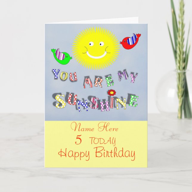 Cute My Sunshine Personalised Birthday Card (Front)