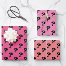 Cute Mystery Gift Wrapper Question Mark Black&Pink