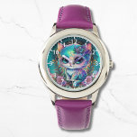 Cute Mystical Cat Kitten Celestial Animal Watch<br><div class="desc">Cute Mystical Cat Kitten Celestial Animal eWatch Watches features a cute mystical cat sitting in pretty wild flowers. Created by Evco Studio www.zazzle.com/store/evcostudio</div>