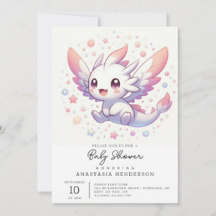 Cute Mythical Dragon Baby Shower Invitation
