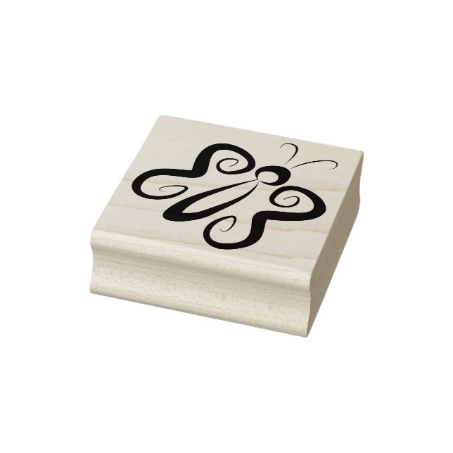 Cute 'n Curly Butterfly Rubber Stamp (Stamp)