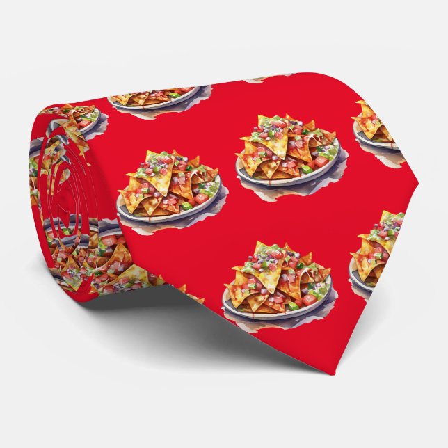 Cute nacho tiled pattern  tie (Rolled)