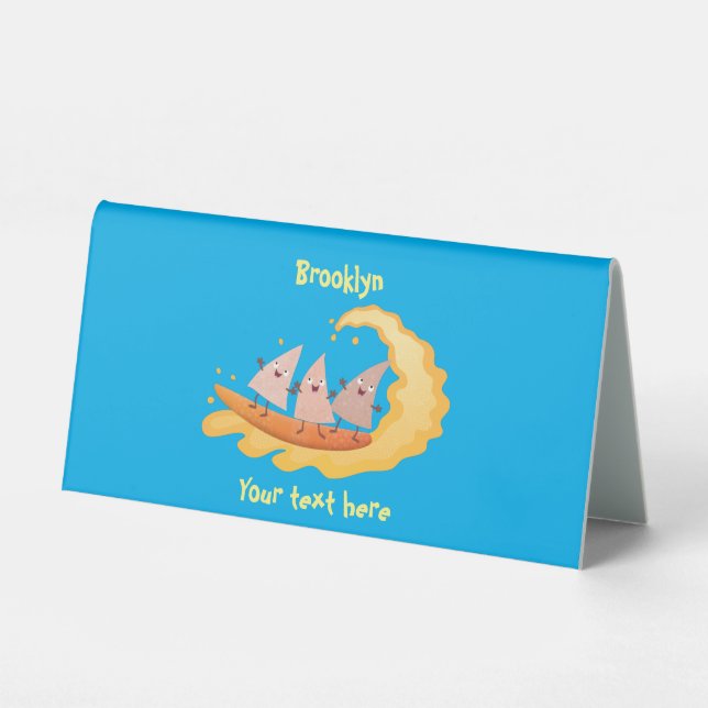 Cute nachos corn chips surfing cartoon (Front)