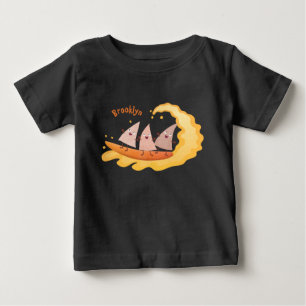 Cute nachos corn chips surfing cartoon baby T-Shirt