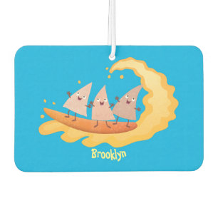 Cute nachos corn chips surfing cartoon car air freshener
