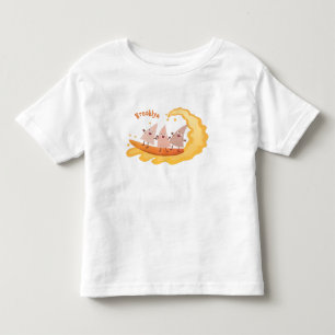 Cute nachos corn chips surfing cartoon  toddler T-Shirt