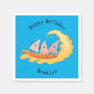 Cute nachos corn chips surfing napkin