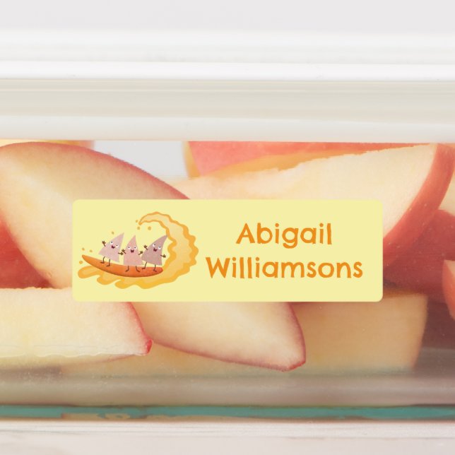 Cute nachos corn chips surfing personalised (Affixed)