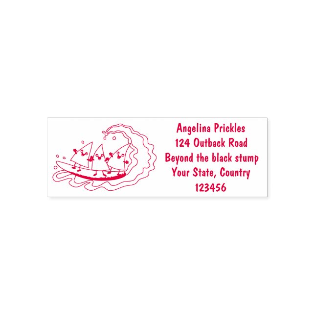 Cute nachos corn chips surfing self-inking stamp (Design)