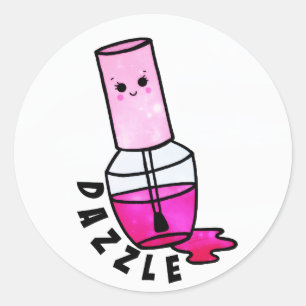 Cute Nail Polish Bottle  Sticker