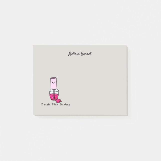 Cute Nail Polish  Motivational Personalised Post-it Notes (Front)