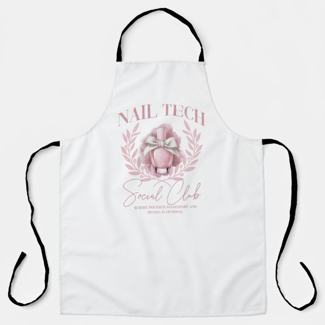 Cute Nail tech Coquette Nail Polish Social Club   Apron (Front)