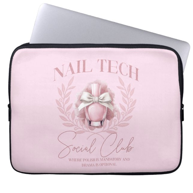 Cute Nail tech Coquette Nail Polish Social Club   Laptop Sleeve (Front)