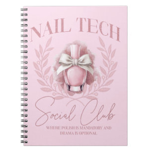 Cute Nail tech Coquette Nail Polish Social Club   Notebook