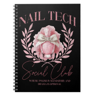 Cute Nail tech Coquette Nail Polish Social Club Notebook