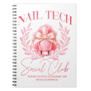 Cute Nail tech Coquette Nail Polish Social Club Notebook