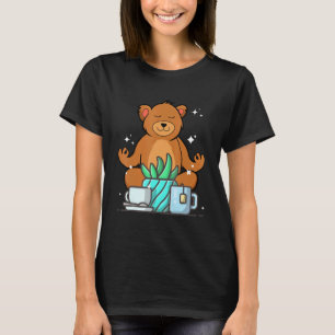 Cute Namaste Bear Do Yoga Gardening  Coffee Tea T-Shirt