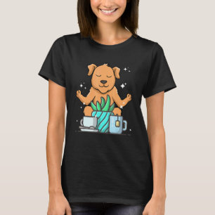 Cute Namaste Dog Do Yoga Gardening  Coffee T-Shirt