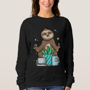 Cute Namaste Sloth Do Yoga Gardening Coffee Sweatshirt