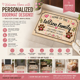 Cute Name & Address Doormat Design CUSTOM
