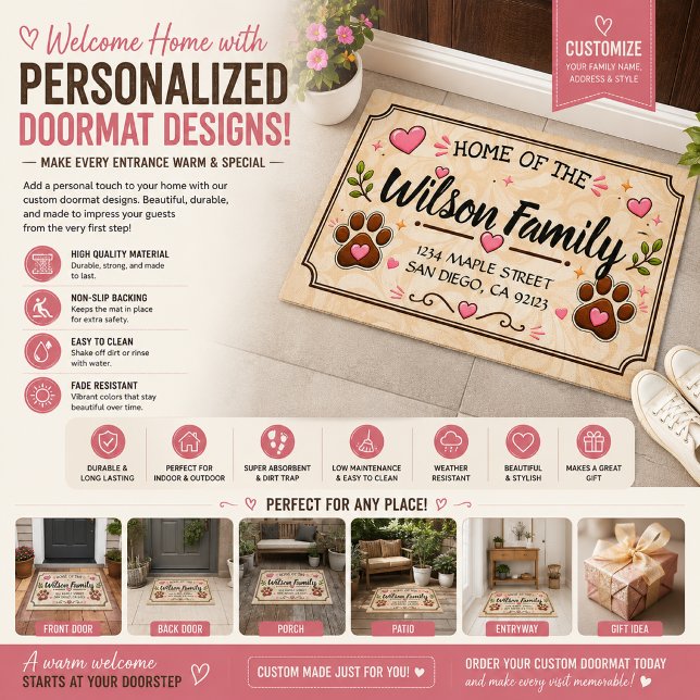 Cute Name & Address Doormat Design CUSTOM (Creator Uploaded)