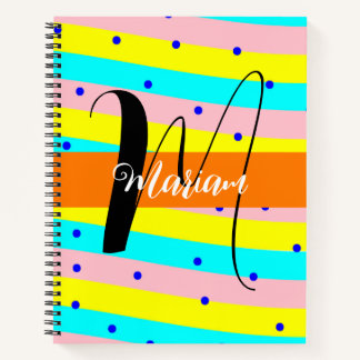 Cute Name Monogram - Aesthetic Multi-Coloured Notebook