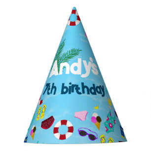 Cute Name Pool Birthday Party Hat