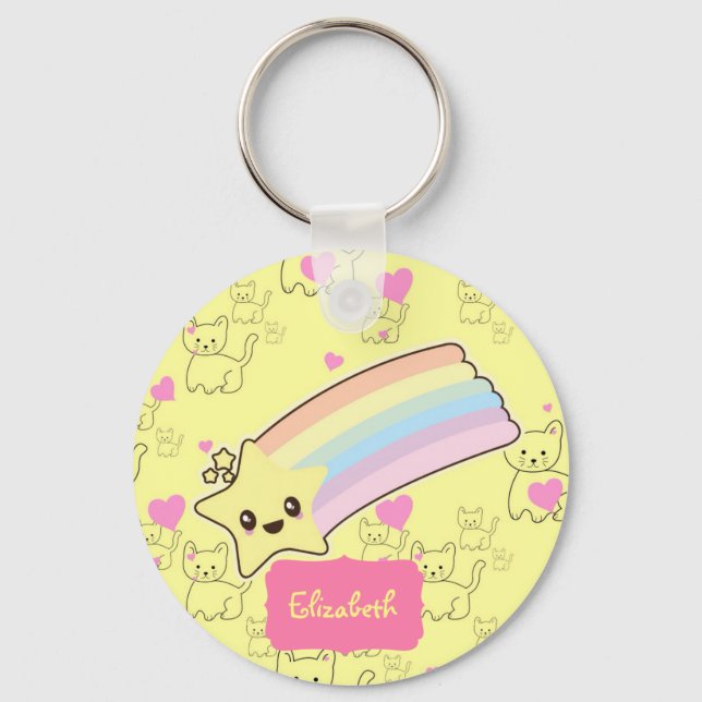 Cute Named Gifts for Granddaughter Daughter Cats  Key Ring (Front)