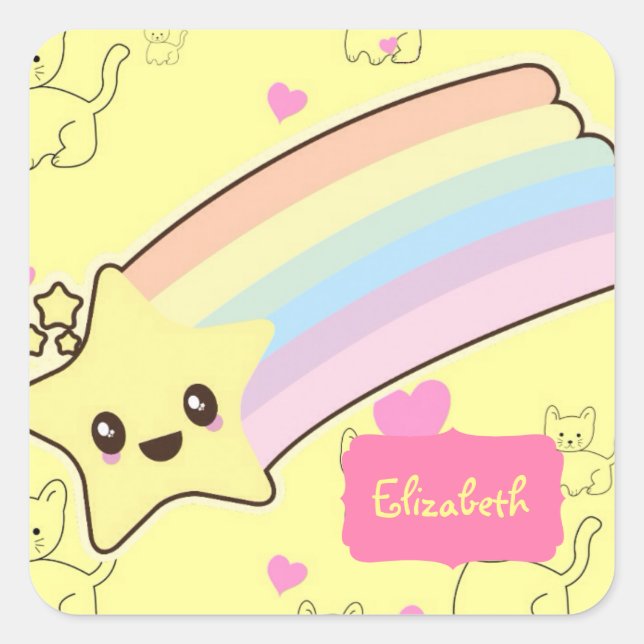 Cute Named Gifts for Granddaughter Daughter Cats  Square Sticker (Front)