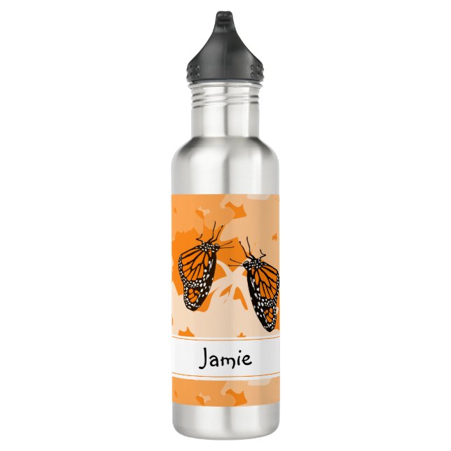 Cute Named Orange Monarch Butterflies 710 Ml Water Bottle (Right)